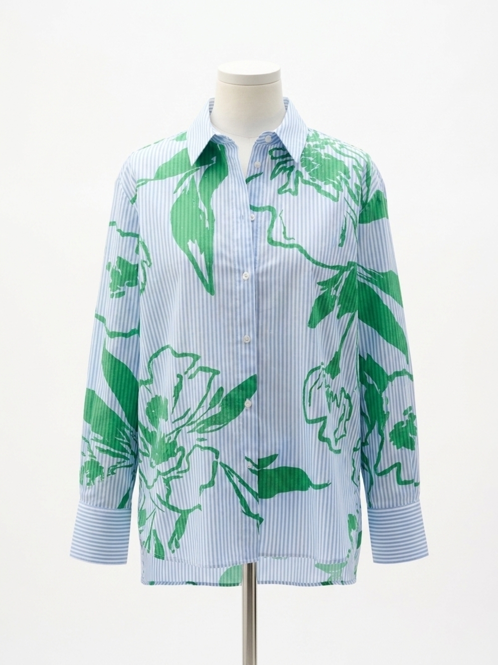 NEW JOSEPH RIBKOFF floral striped casual blouse in blue/green